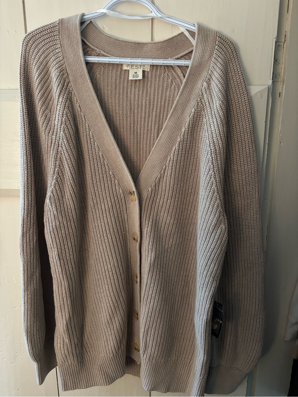 torrid (FESTI) Taupe Ribbed Button-Front Cardigan